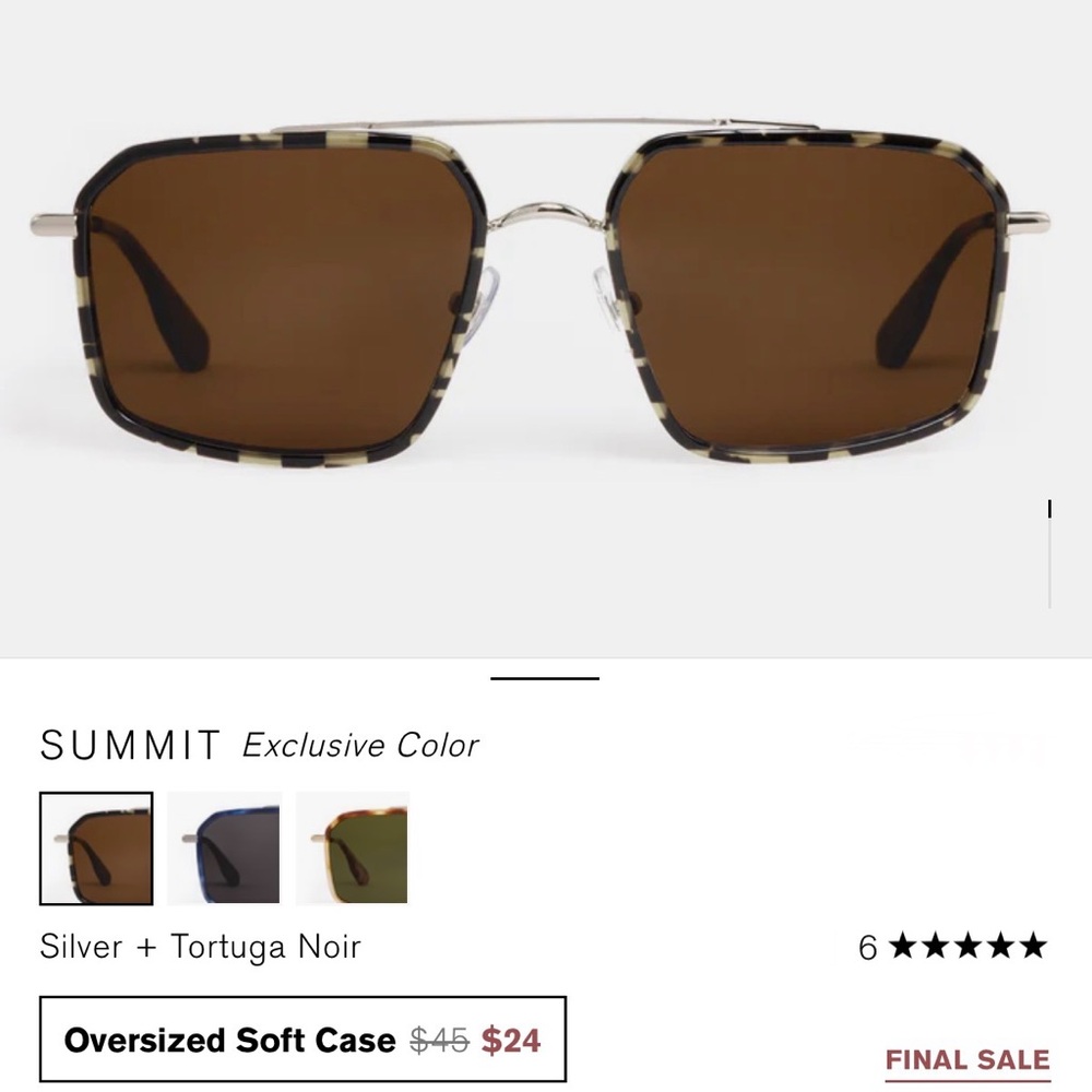 KREWE Hexagonal Gold Frame Sunglasses Emery Tortuga Unisex - Picture 5 of 8